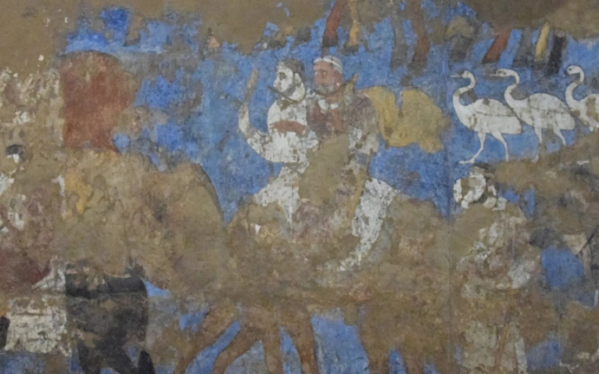 La peinture des ambassadeurs Dafrasiab, VIIe siècle, Ouzbekistan, détails du mur sud