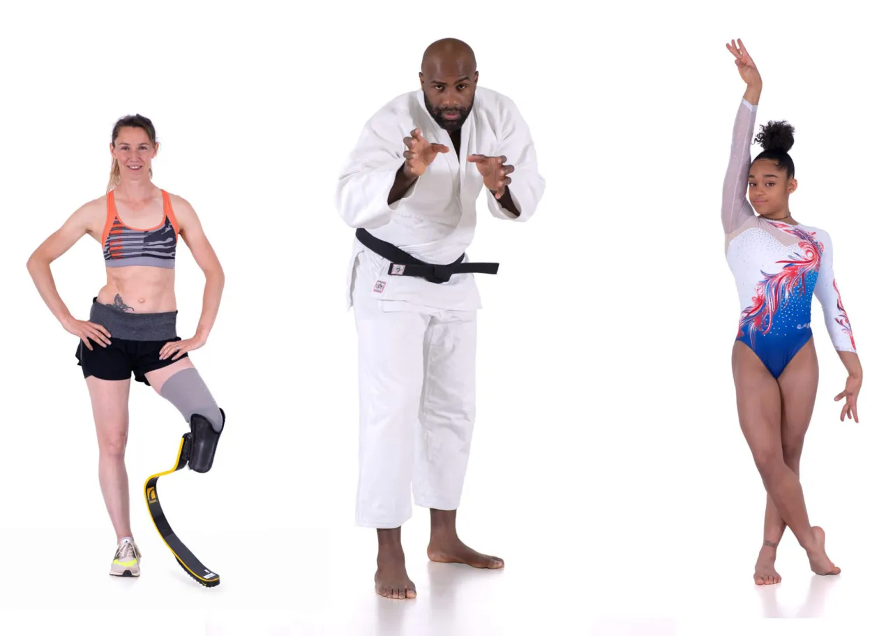 Photo des sportifs Marie-Amélie Le Fur, Teddy Riner et Mélanie de Jesus dos Santos